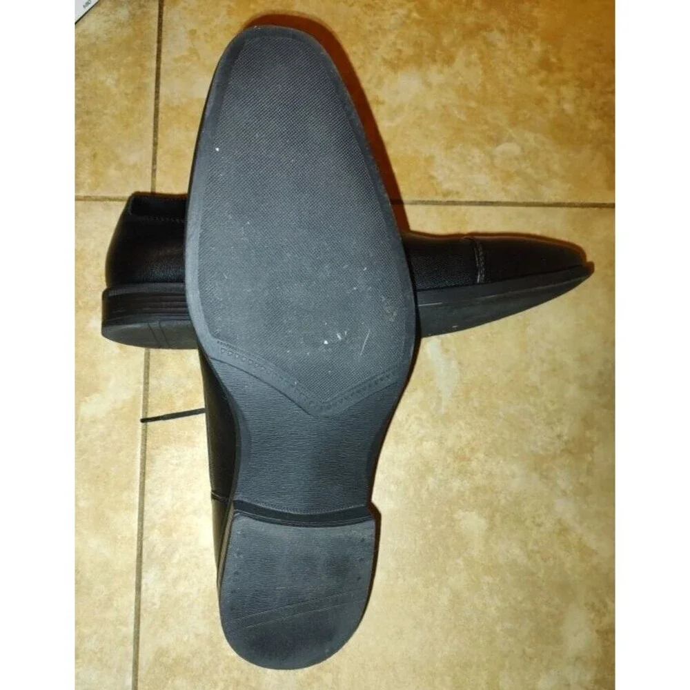 Men's in box JF J Ferrar Brody BLK W Black Dressy Shoes Size 9.5W Good condition